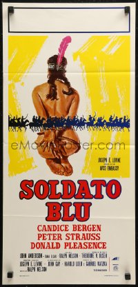 7b0838 SOLDIER BLUE Italian locandina R1980s different art of bound naked Native American woman!