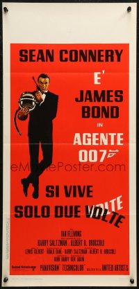 7b0889 YOU ONLY LIVE TWICE Italian locandina R1970s great art of Sean Connery as James Bond w/ gun!