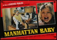 7b1050 EYE OF THE EVIL DEAD Italian 19x26 pbusta 1984 Lucio Fulci's Manhattan Baby, different!