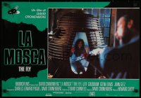 7b1051 FLY Italian 18x26 pbusta 1986 David Cronenberg, John Getz with gun and sexy Joy Boushel!