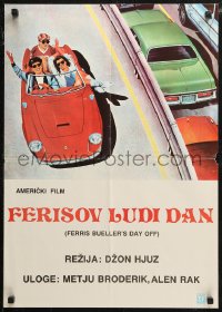 7b0403 FERRIS BUELLER'S DAY OFF Yugoslavian 19x27 1986 Broderick, Sara, Ruck, Hughes, different!