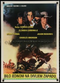 7b0435 ONCE UPON A TIME IN THE WEST Yugoslavian 20x28 1968 Leone, Cardinale, Fonda, Bronson & Robards!