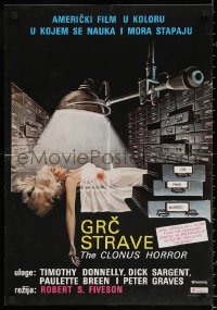 7b0442 PARTS: THE CLONUS HORROR Yugoslavian 19x28 1978 science & nightmare, art of sexy girl on autopsy table!