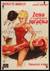 7b0488 WOMAN LIKE SATAN Yugoslavian 19x28 1959 La Femme et le Pantin, Thos art of Brigitte Bardot!