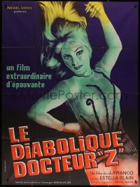 7c0972 DIABOLICAL DR Z French 1p 1967 directed by Jess Franco, great close up art of sexy blonde!