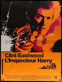 7c0975 DIRTY HARRY French 1p 1972 great c/u of Clint Eastwood pointing gun, Don Siegel crime classic