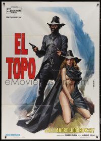 7c0111 EL TOPO Italian 1p 1974 Jodorowsky, different De Seta art, man with naked woman, ultra rare!