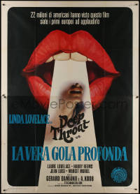 7c0505 DEEP THROAT Italian 2p 1976 different sexy mouth art, Linda Lovelace sex classic, rare!