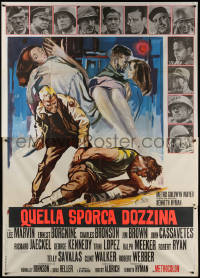 7c0511 DIRTY DOZEN Italian 2p 1967 Charles Bronson, Jim Brown, Lee Marvin, different Brini art!