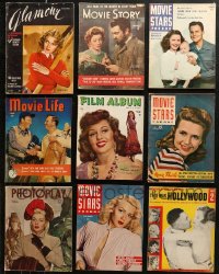 7f0354 LOT OF 9 MOVIE MAGAZINES 1940s-1950s filled with great images & articles on celebrities!