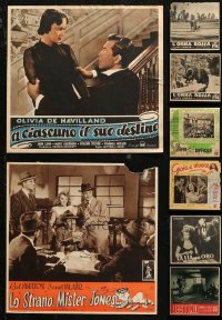 7f0594 LOT OF 8 UNFOLDED 13X13 ITALIAN PHOTOBUSTAS 1940s-1950s scenes from a variety of movies!