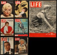 7f0359 LOT OF 7 LIFE MAGAZINES WITH MOVIE STAR COVIERS 1938-1968 including a Marilyn Monroe cover!