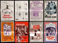 7f0308 LOT OF 9 UNCUT SEXPLOITATION PRESSBOOKS 1970s-1980s sexy advertising images with nudity!