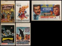 7f0554 LOT OF 9 FORMERLY FOLDED BELGIAN POSTERS 1950s-1970s a variety of cool movie images!