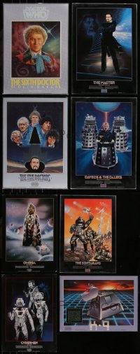 7f0673 LOT OF 8 UNFOLDED DOCTOR WHO 12X17 ENGLISH COMMERCIAL POSTERS 1983-1984 cool images!