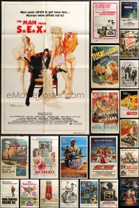 7f0154 LOT OF 63 FOLDED ONE-SHEETS 1950s-1990s great images from a variety of different movies!