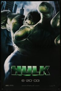 7g0957 HULK teaser DS 1sh 2003 Ang Lee directed, Eric Bana as Bruce Banner, Marvel comics!