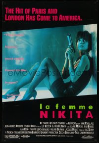 7g1062 NIKITA 1sh 1991 Luc Besson, sexy Anne Parillaud w/pistol!