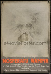 7g0091 NOSFERATU THE VAMPYRE Polish 26x38 1980 Kinski & Herzog, cool Zaradkiewicz vampire art!