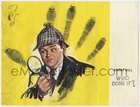 7h0828 WHO DONE IT English trade ad 1956 great art of detective Benny Hill with magnifying glass!