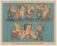 7h0921 SNOW WHITE & THE SEVEN DWARFS herald 1937 color art portrait of all the title characters!