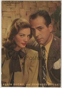 7h0777 HUMPHREY BOGART/LAUREN BACALL magazine cover January 14, 1946 wonderful color portrait!