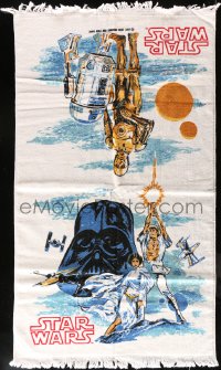 7h0167 STAR WARS 24x42 towel 1977 great art of Luke, Leia, Darth Vader, C-3PO & R2-D2!