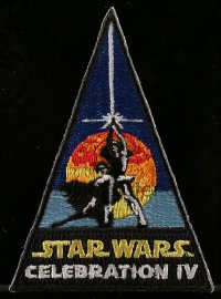 7h0967 STAR WARS CELEBRATION IV 3x4 promo patch 2007 with McQuarrie art of Luke Skywalker & Leia!