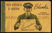 7h0192 WESTERN UNION 6x9 blank telegraph booklet 1930s a service for every need!