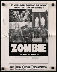 7h0240 ZOMBIE pressbook supplement 1980 Zombi 2, Lucio Fulci classic, the dead are among us!