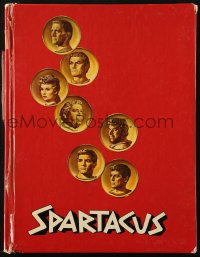 7h1162 SPARTACUS hardcover souvenir program book 1961 Stanley Kubrick, art of top cast on gold coins!