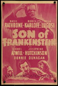 7h0233 SON OF FRANKENSTEIN 11x16 REPRO pressbook cover 1970s Boris Karloff, Bela Lugosi, Rathbone