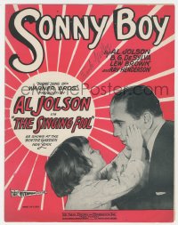 7h1019 SINGING FOOL sheet music 1928 great image of Davey Lee with Al Jolson, Sonny Boy!