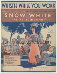 7h1020 SNOW WHITE & THE SEVEN DWARFS sheet music 1937 Disney cartoon classic, Whistle While You Work