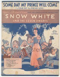 7h1021 SNOW WHITE & THE SEVEN DWARFS sheet music 1937 Disney classic, Some Day My Prince Will Come!