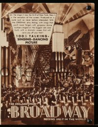 7h0901 BROADWAY herald 1929 Glenn Tryon, Merna Kennedy, 100% talking, singing & dancing picture!