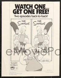 7h0965 SIMPSONS TV 9x11 promo kit 1993 great art of Homer, Marge, Bart & Lisa by Matt Groening!