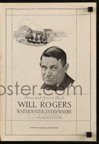 7h1328 WATER, WATER EVERYWHERE pressbook 1920 Will Rogers helps Irene Rich love another man, rare!