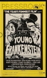 7h1332 YOUNG FRANKENSTEIN pressbook 1974 Mel Brooks, art of Gene Wilder, Peter Boyle & Marty Feldman