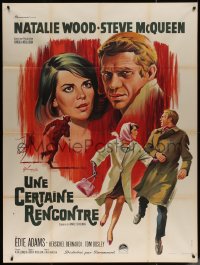 7j1396 LOVE WITH THE PROPER STRANGER French 1p 1964 Grinsson art of Natalie Wood & Steve McQueen!