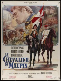 7j1401 MADAMIGELLA DI MAUPIN French 1p 1966 Jean Mascii art of Catherine Spaak & Hossein, rare!