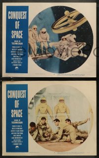 7k0412 CONQUEST OF SPACE 8 LCs 1955 George Pal sci-fi, great images of astronauts & space!