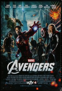 7m0784 AVENGERS advance DS 1sh 2012 Robert Downey Jr & The Hulk, assemble 2012!