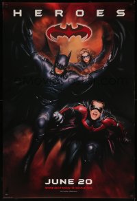 7m0799 BATMAN & ROBIN advance DS 1sh 1997 heroes George Clooney, Chris O'Donnell & Silverstone!