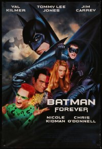 7m0804 BATMAN FOREVER DS 1sh 1995 Val Kilmer, Tommy Lee Jones, Jim Carrey, O'Donnell, Nicole Kidman!