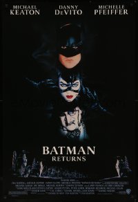 7m0805 BATMAN RETURNS 1sh 1992 Michael Keaton, Danny DeVito, Michelle Pfeiffer, Tim Burton!