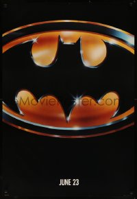 7m0801 BATMAN teaser 1sh 1989 directed by Tim Burton, cool image of Bat logo, matte finish!