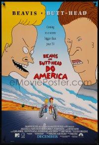 7m0807 BEAVIS & BUTT-HEAD DO AMERICA int'l advance 1sh 1996 Mike Judge MTV delinquent cartoon!