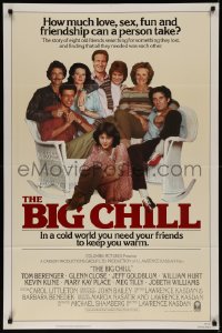 7m0811 BIG CHILL int'l 1sh 1983 Lawrence Kasdan, Tom Berenger, Glenn Close, Jeff Goldblum!