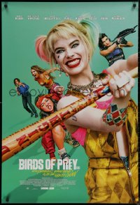 7m0816 BIRDS OF PREY int'l advance DS 1sh 2020 Margot Robbie as Harley Quinn, great close-up w/bat!